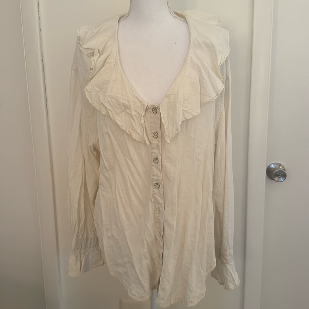 We the free cream button down